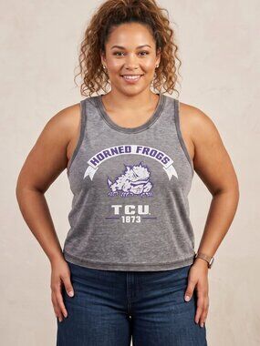 NWOT | Blue 84 TCU Horned Frogs Collegiate Graphic Tank Top | Charcoal | XL
